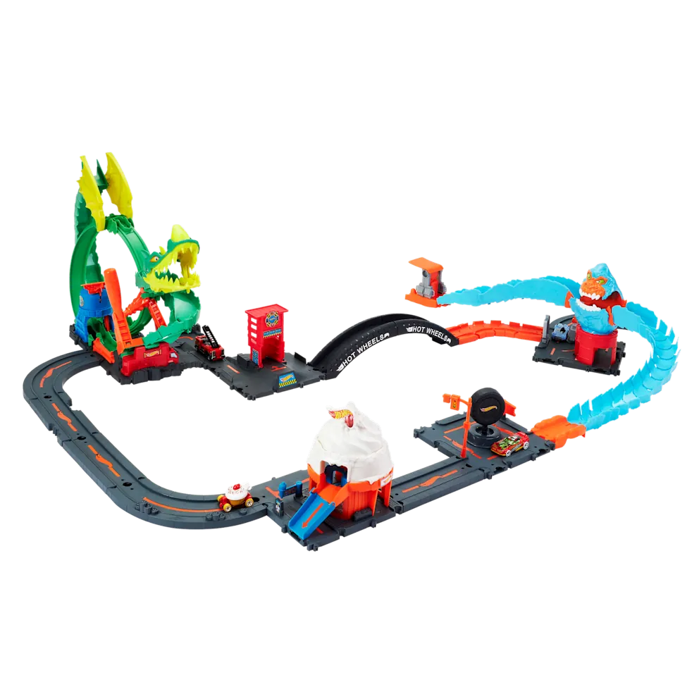 Hot Wheels City Bundle: 4 Playsets & 4 Cars