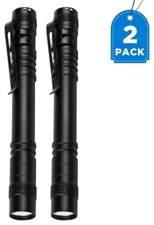 2-Pack Daybetter AAA Inspection Pen Flashlight w/ Pocket Clip
