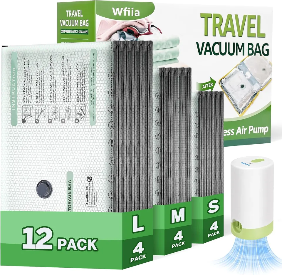 Travel Vacuum Storage Bags 12-Pack