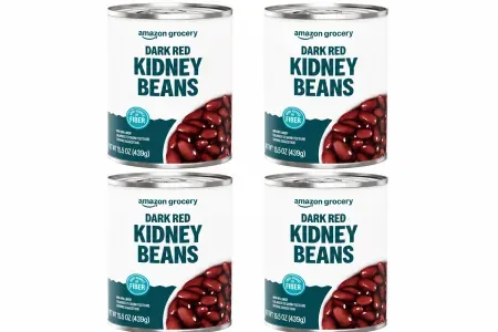 4-Pack 15.5oz Amazon Grocery Canned Dark Red Kidney Beans