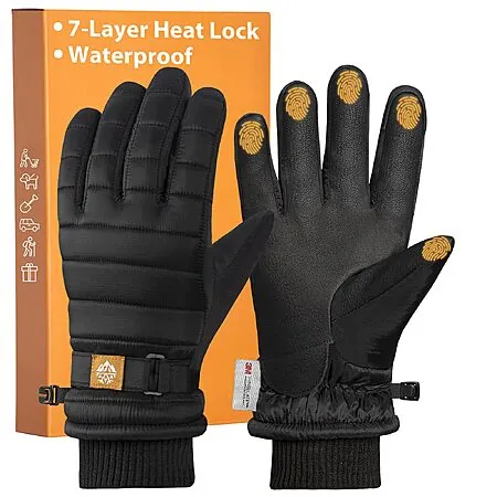 RIGWARL Waterproof Touchscreen Winter Gloves w/ 3M Thinsulate (Black)