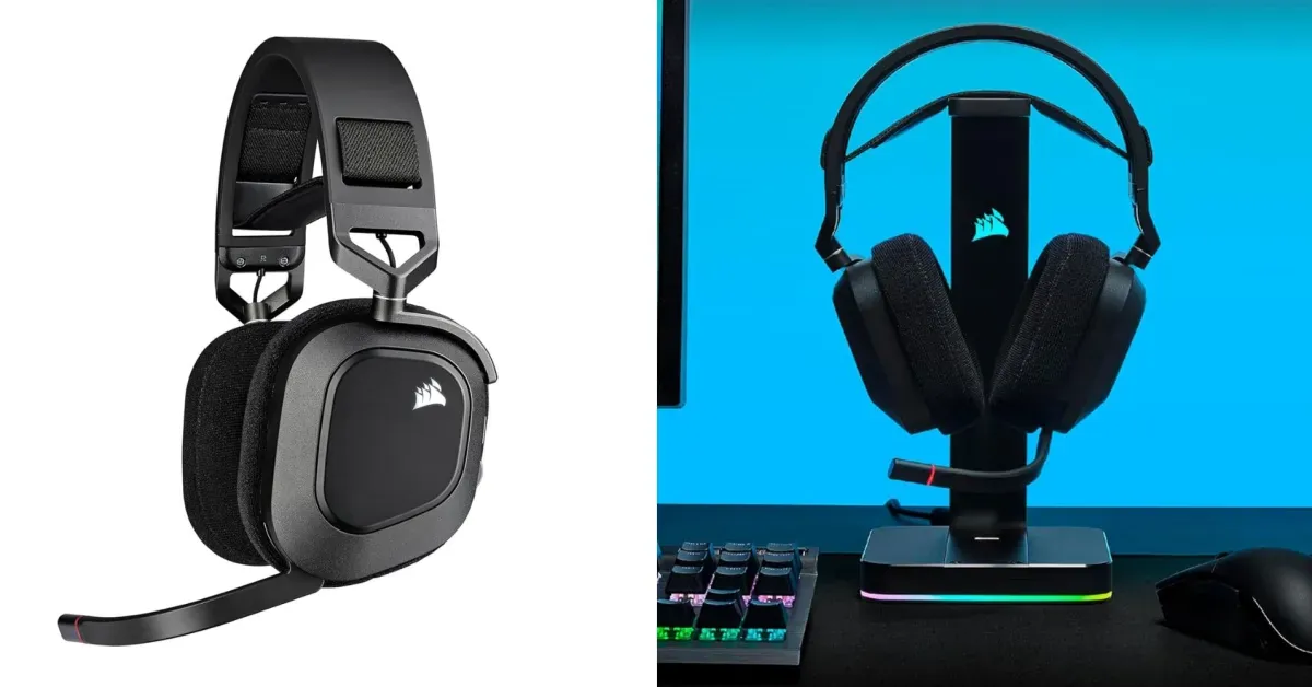 Corsair’s HS80 RGB Wireless Gaming Headset in black