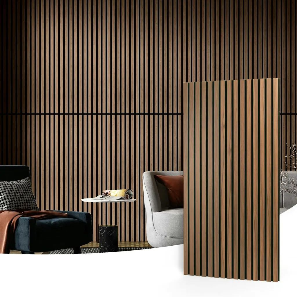 Art3d Fluted Acoustic Wood Slat Wall Panel 2-Pack