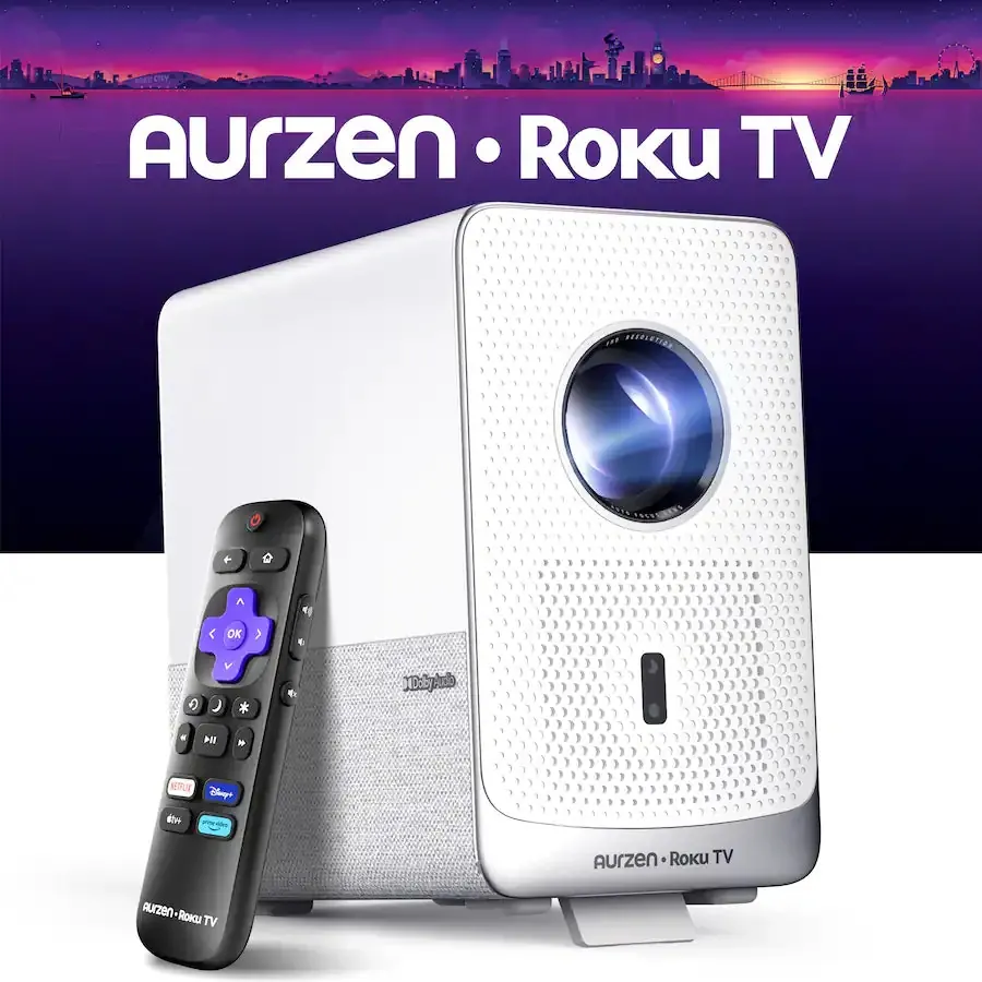 Aurzen Roku TV Built-in 1080p Smart Projector