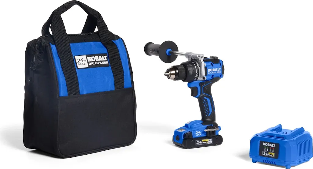 Kobalt 24V 1/2" Keyless Brushless Cordless Drill w/ Battery & Charger