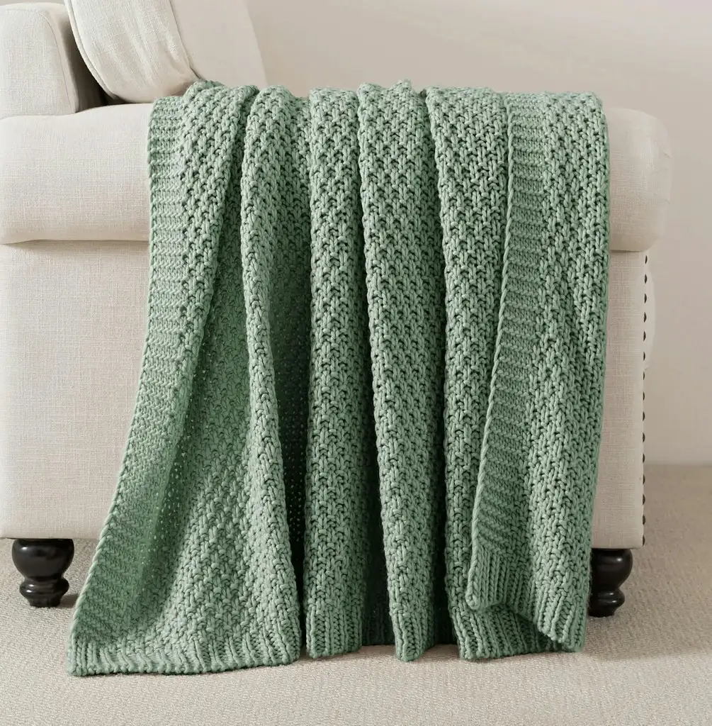 Chunky Cable Knit 50" x 60" Throw Blanket