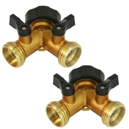 2-Pack Chapin Heavy-Duty Brass Hose Splitter Hose Connection