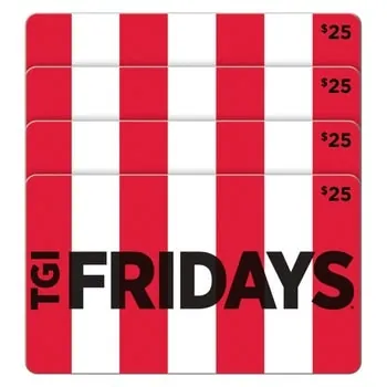 Four $25 TGI Friday's Gift Cards ($100 Value)