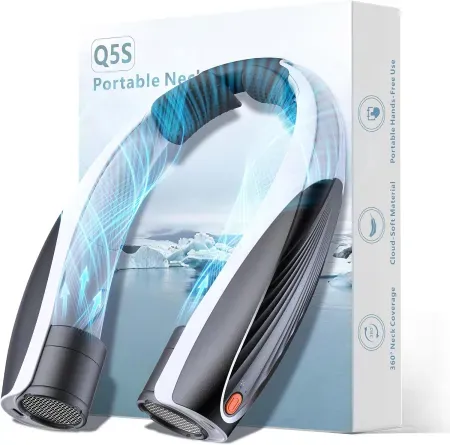 Kesguar Q5S 6000mAh Rechargeable Portable Neck Fan w/ 20H Runtime