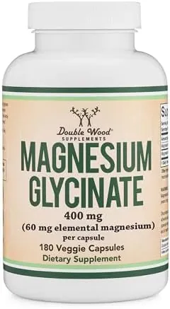 180-Ct Double Wood Supplements Magnesium Glycinate Capsules (400mg)