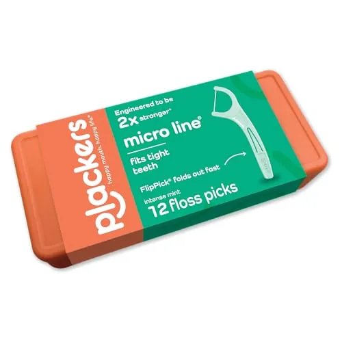 Plackers Floss Picks 12-Count w/ Travel Case