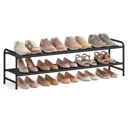SONGMICS 2-Tier Long Shoe Rack (15 Pairs)