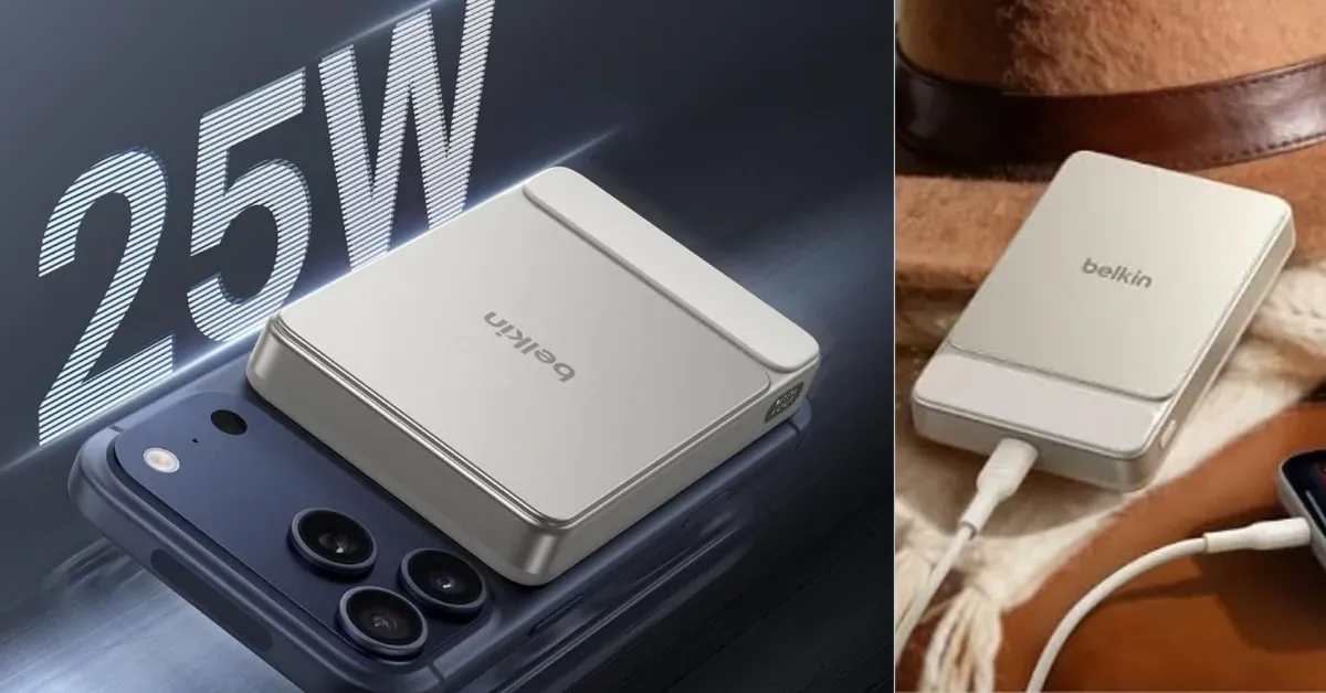 Belkin’s all-new dual-tone aluminum 25W Qi2.2 wireless MagSafe power bank just got its first deal for Labor Day