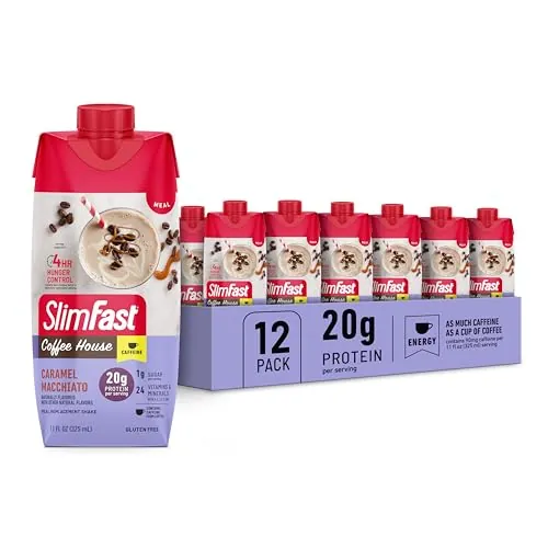 SlimFast Coffee House Protein Shake Caramel Macchiato 12-Pack 11-Oz