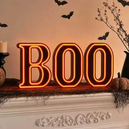 BOO Light Up Halloween Sign