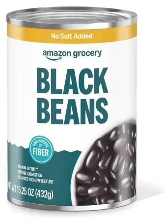 Amazon Grocery No Salt Added Black Beans (15.25oz)