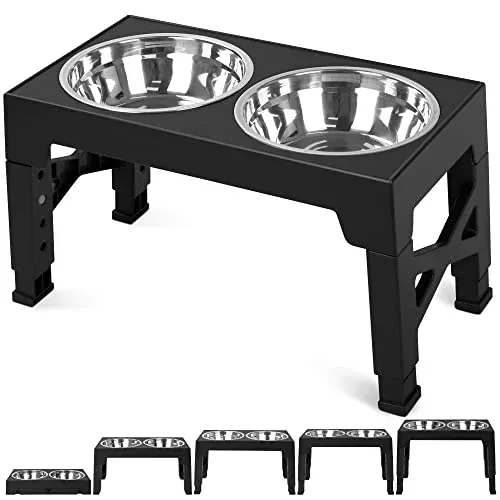 Elevated Dog Bowls with 2 Stainless Steel Dog Food Bowls