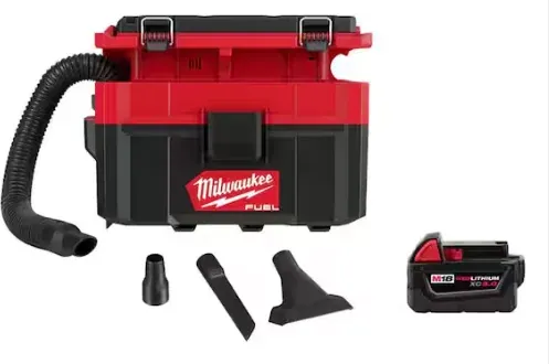 Milwaukee M18 FUEL PACKOUT 18-Volt Cordless 2.5 Gal. Wet/Dry Vacuum and M18 5.0 Ah XC Battery Pack