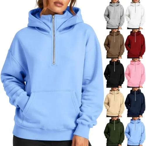 Half Zip Pullover Hoodies Long Sleeve