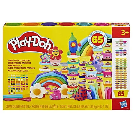 65-Pk 1-Oz Play-Doh Jumbo Color Collection Modeling Compound Cans