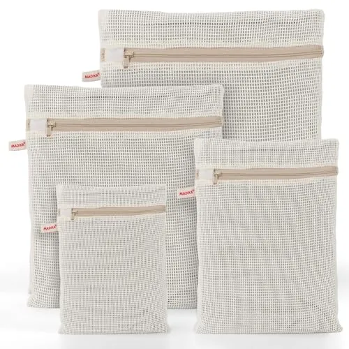 Cotton Mesh Laundry Bags 4-Pack