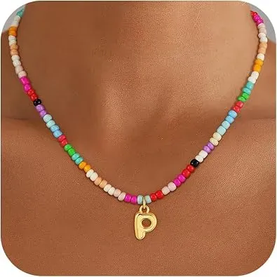 Maxcate Colorful Initial Necklace