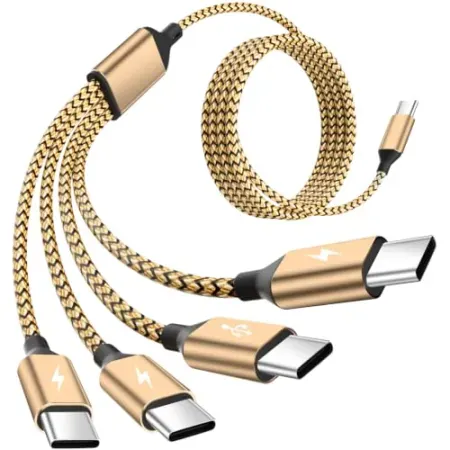 Jogrytece 5' 4-in-1 USB C Multi Charging Cable w/ Four Type-C Ports