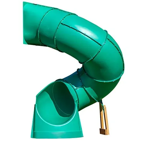 Backyard Discovery Tall Spiral Tube Slide - Right or Left Exit, Green - Mounts To 5 Ft. Deck Height
