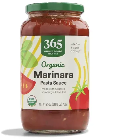 25oz 365 by Whole Foods Market Organic Marinara Pasta Sauce