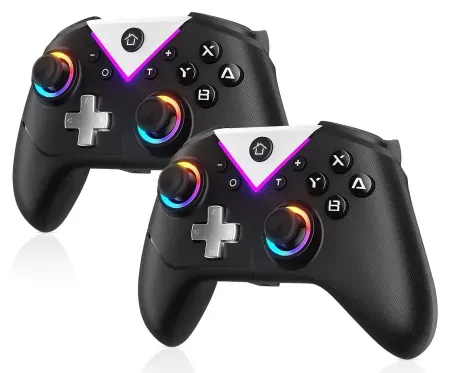 2-Pack Dinosoo RGB Wireless Bluetooth Gamepad Controller