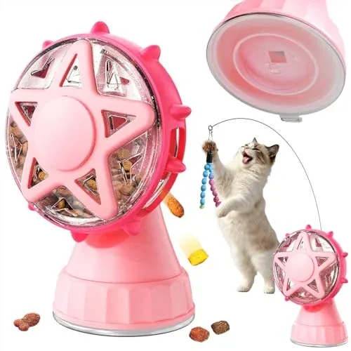 Interactive Cat Ferris Wheel Toy Rotating Treat Dispenser Puzzle