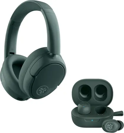 JLab JBud Lux Over Ear Headphones w/ JBuds Mini True Wireless Earbuds