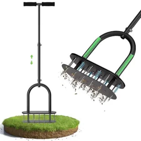 seasky Manual Lawn Aerator Tool with Padded T-Handle