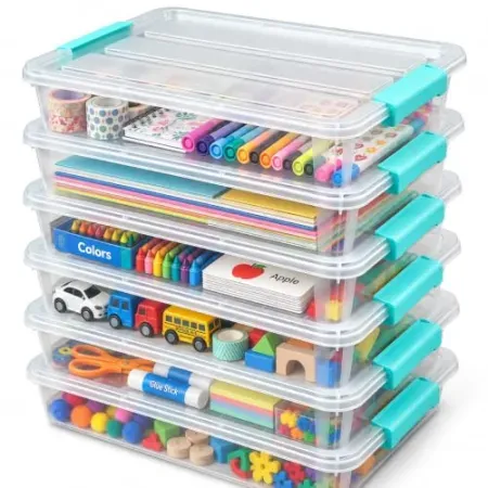 6-Pack EOENVIVS Craft Storage Bins with Lids