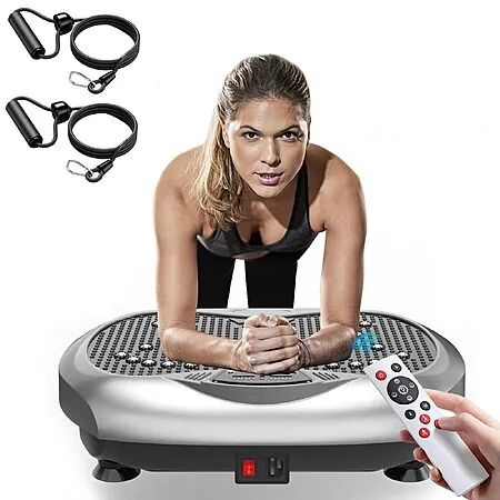 Natini Whole Body Vibration Plate w/ 990 Speeds, Remote & Resistance Bands