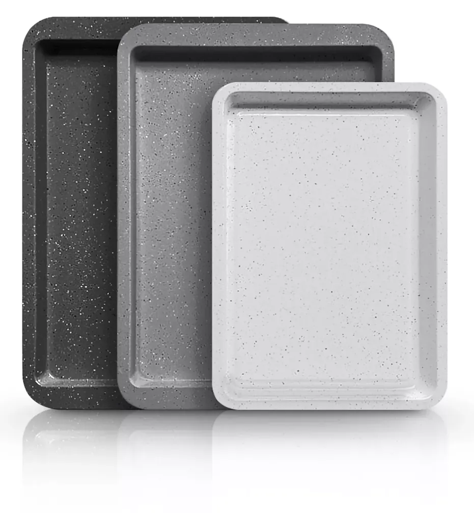 Art & Cook Ceramic Nonstick 3-Piece Cookie Sheet Set