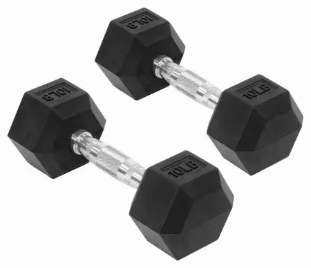 Set of 2 Sprint Demon Rubber Hex Dumbbell Pairs (45lb)