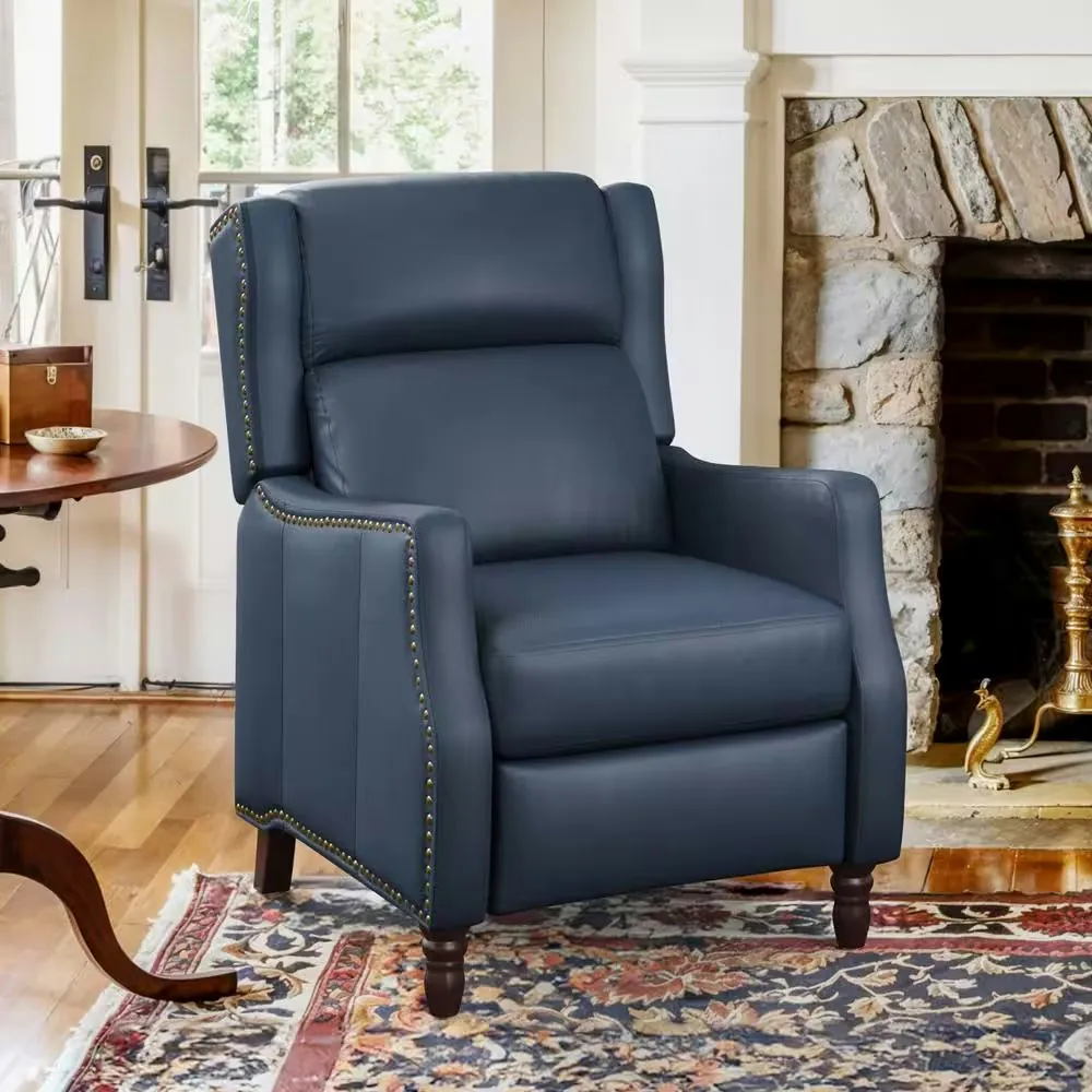 Lue Bona Lange 28" Leather Nailhead Trim Recliner Armchair