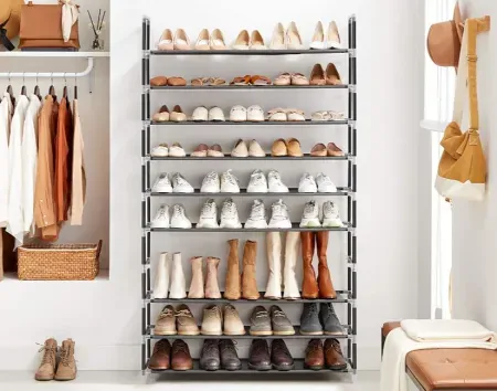 SONGMICS 10-Tier Shoe Rack w/ Metal Frame