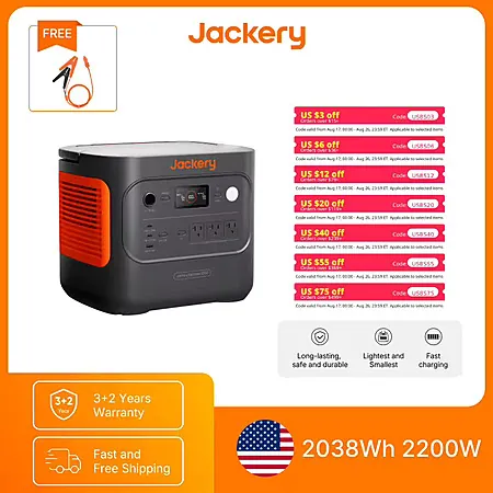 Select Accounts: Jackery Explorer 2000 v2 LiFePO4 2200W Power Station