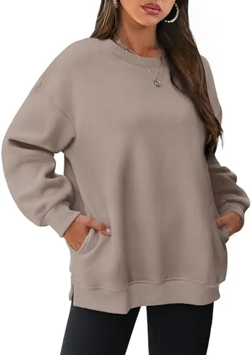 Crewneck Sweatshirts Fleece Lined Tops