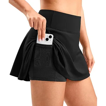 SANTINY Women's High-Waisted Pleated Skort w/ Pockets (Various)