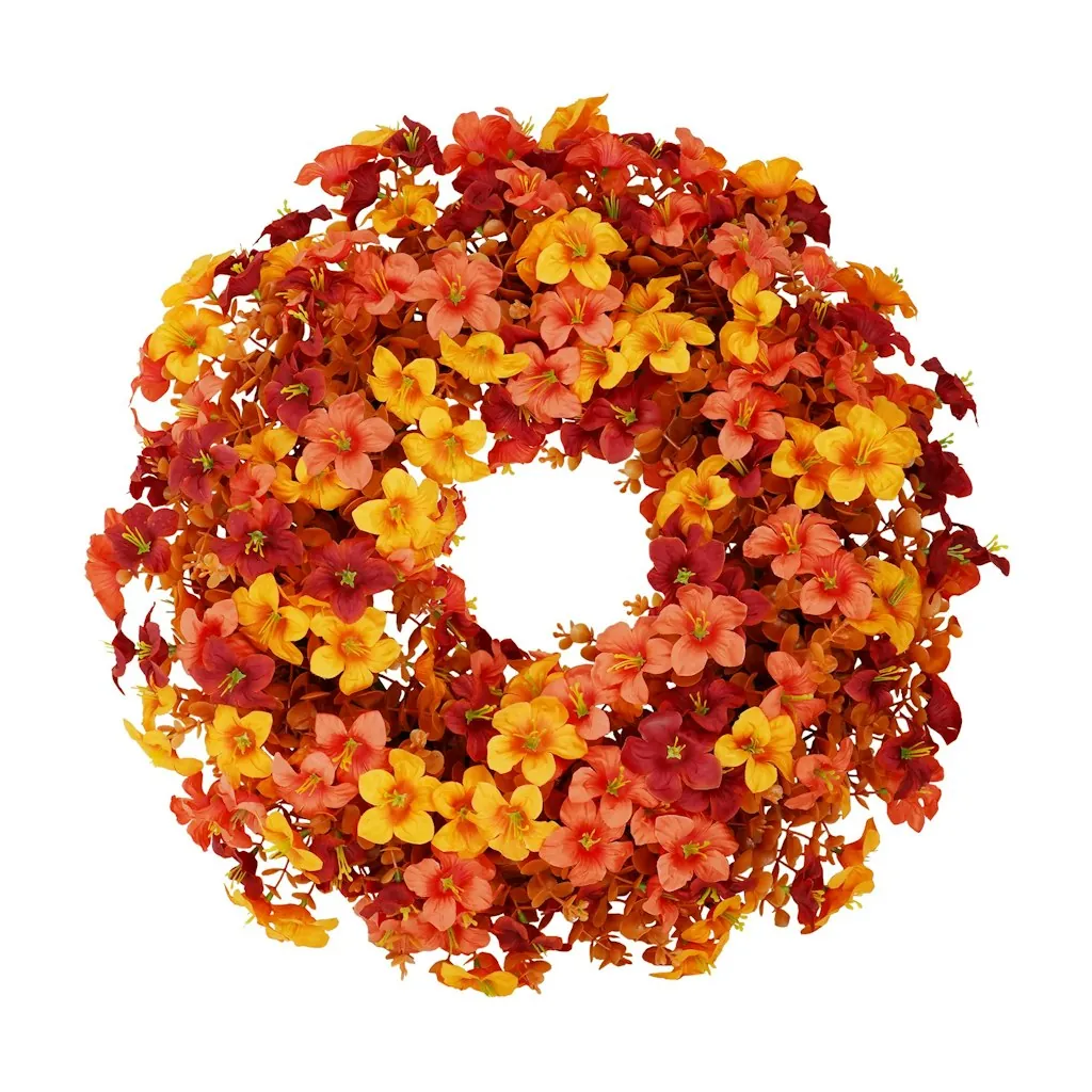 Vitalismo Fall Harvest 22" Artificial Morning Glory Wreath