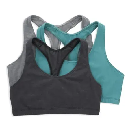 3-Pack Hanes Women's Racerback Cotton T-Back Bralette
