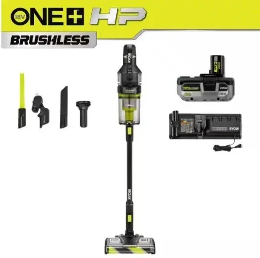 Ryobi ONE+ HP 18V Cordless Whisper Series Stick Vacuum Kit w/ 4.0Ah Battery & Charger