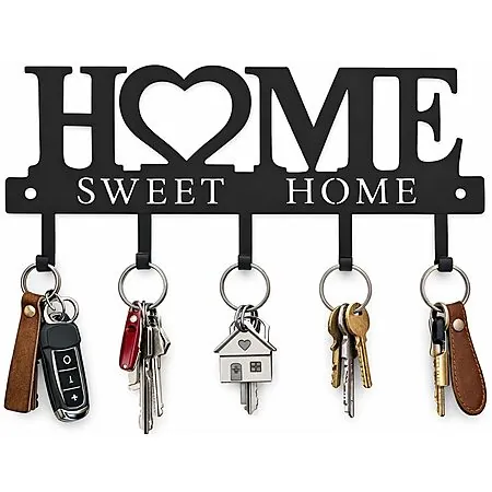 9.8" Conwithna Sweet Home Metal Key Holder Hooks Organizer