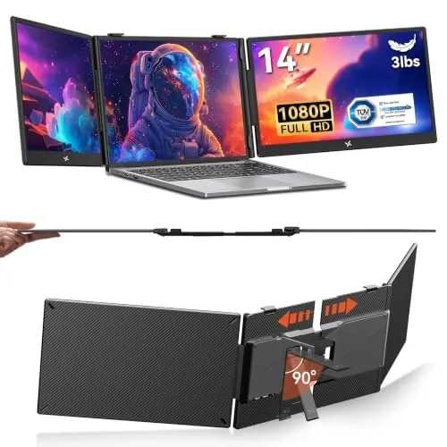 Portamax 14" 1080p FHD IPS Triple Laptop Screen Extender