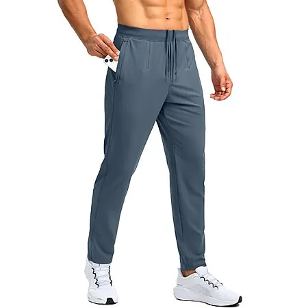 G Gradual Men's Stretch Workout Pants w/ Zipper Pockets