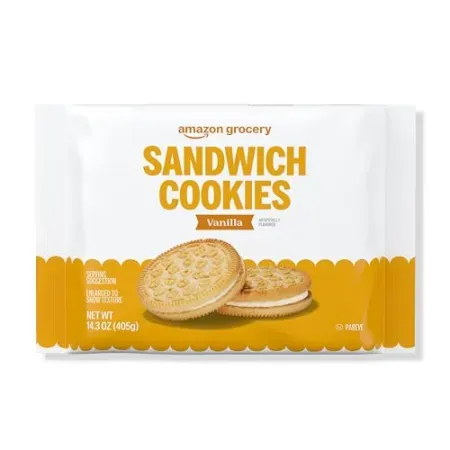 14.3oz Amazon Grocery Vanilla Sandwich Cookies