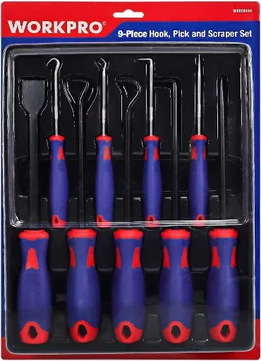 WORKPRO 9PC Precision Pick Hook Set with Scraper